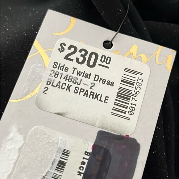 Sympli Side Twist Black Sparkle Fitted Dress - Picture 12 of 15